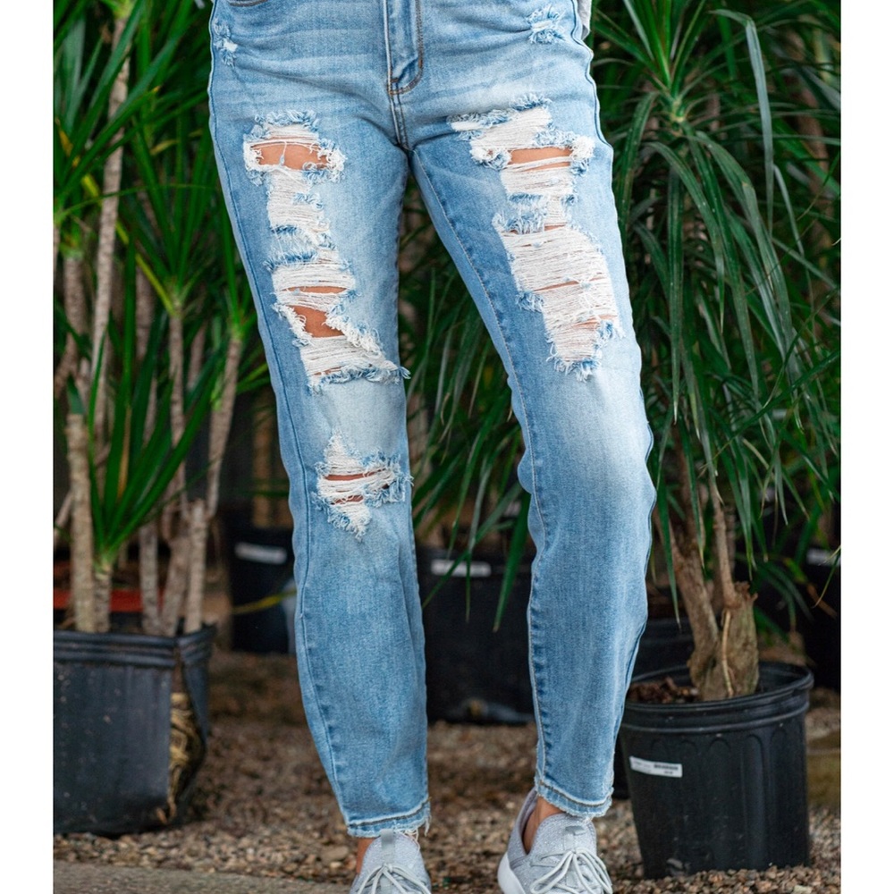 Judy Blue- Size 5/27- Distressed Boyfriend Jeans
